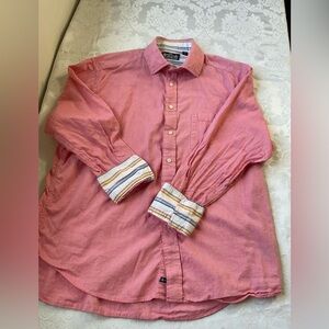 R&G ROBERT GRAHAM Men's Long Sleeve Button Down Shirt FlipCuff Size XL